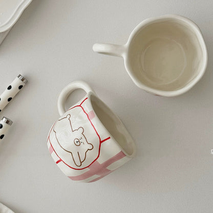 Korean Style Cute Bear Handcrafted Mug