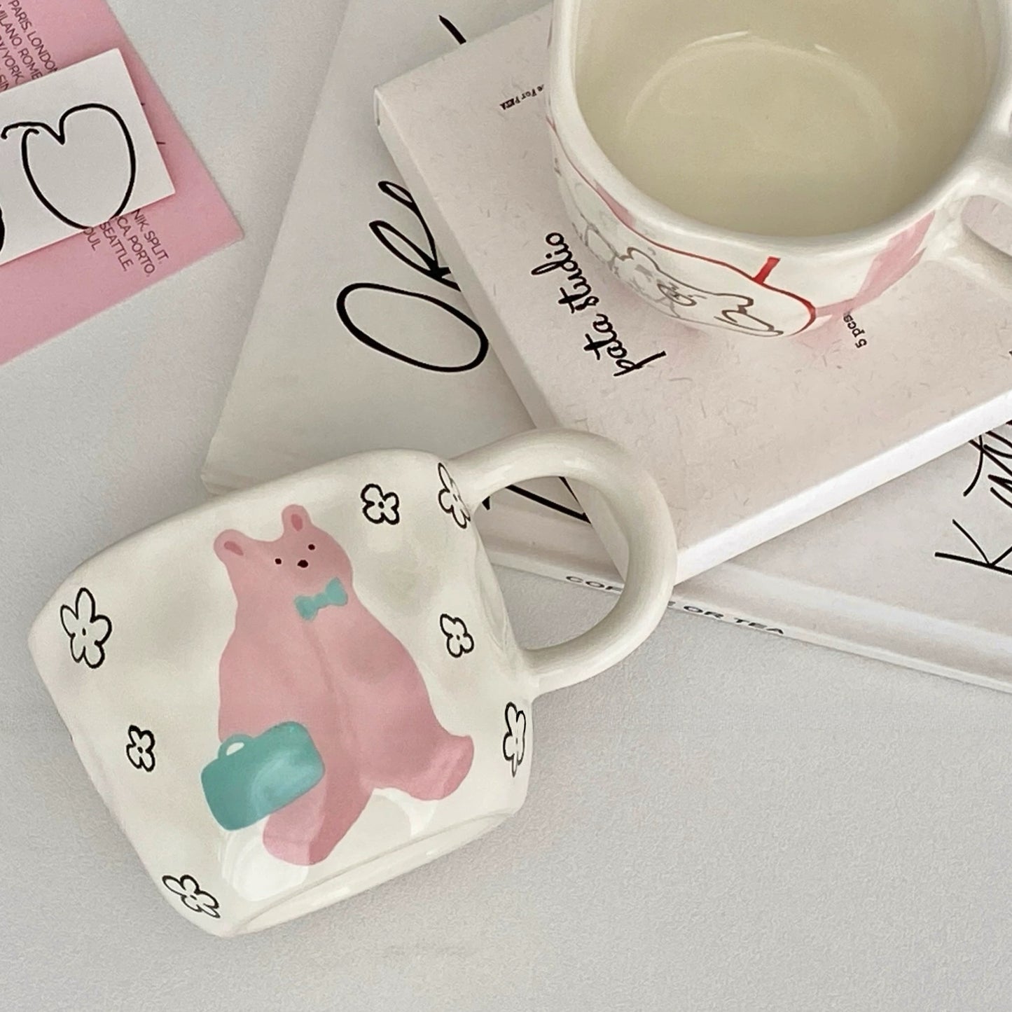 Korean Style Cute Bear Handcrafted Mug