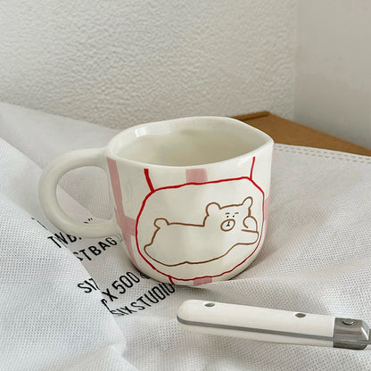 Korean Style Cute Bear Handcrafted Mug