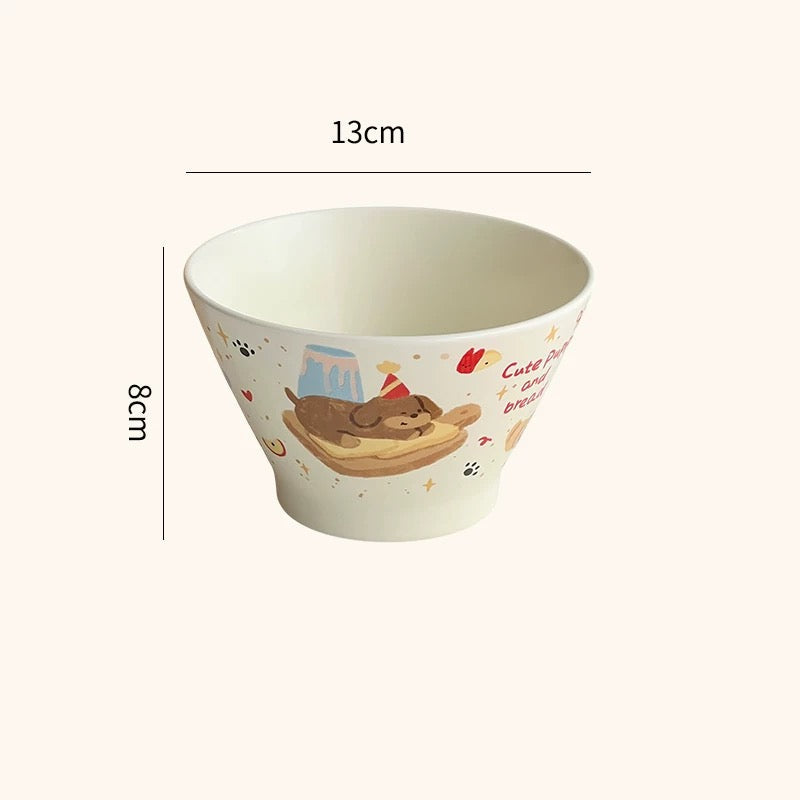 Cute Cream-Style Cartoon Hat-Shaped Bowl