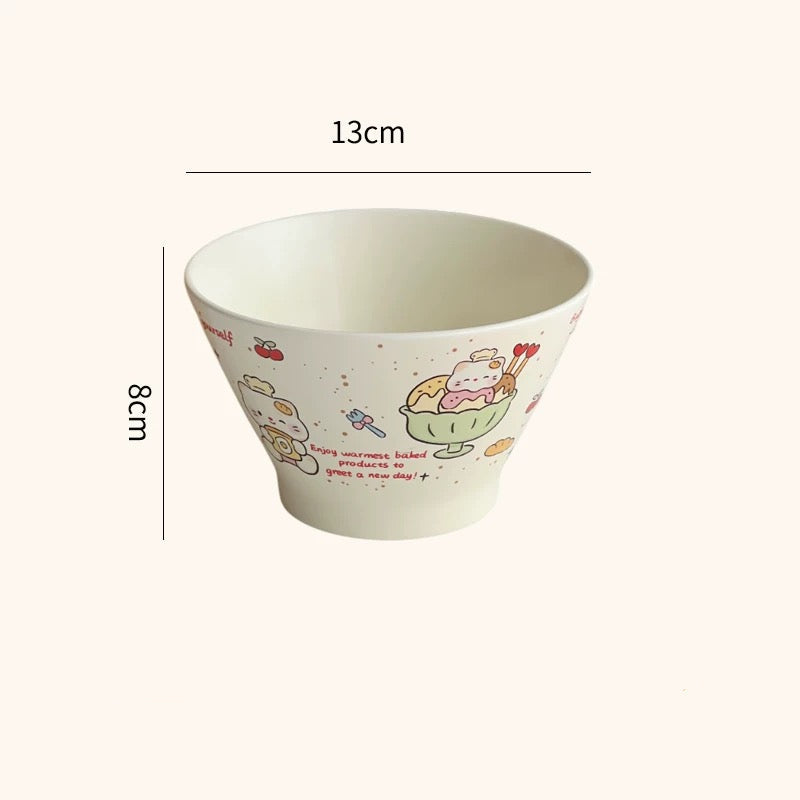 Cute Cream-Style Cartoon Hat-Shaped Bowl