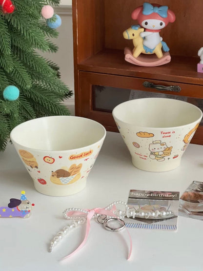 Cute Cream-Style Cartoon Hat-Shaped Bowl