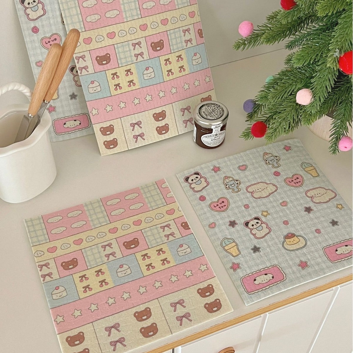 Cute Cartoon Wood Pulp Cleaning Cloth