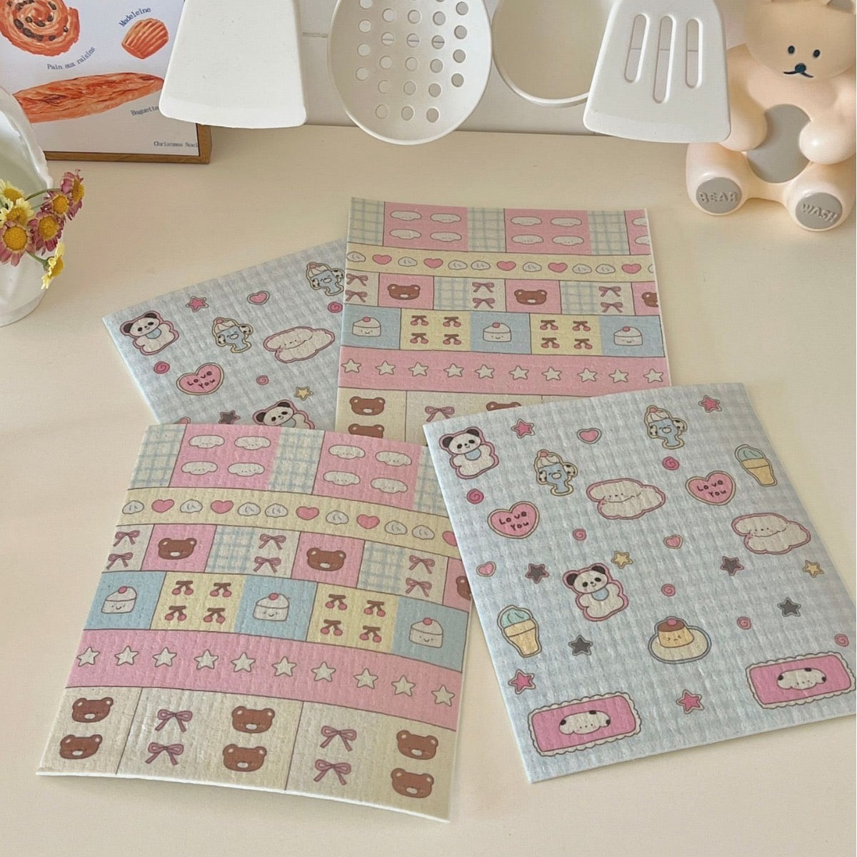 Cute Cartoon Wood Pulp Cleaning Cloth
