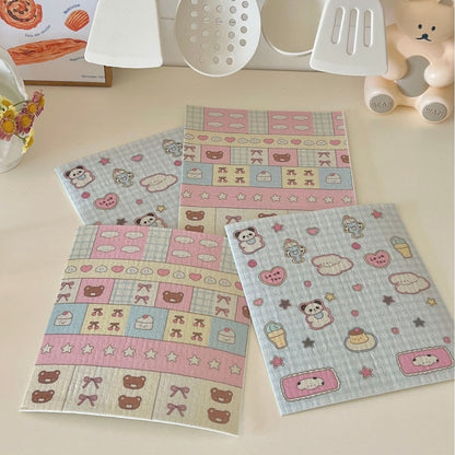 Cute Cartoon Wood Pulp Cleaning Cloth