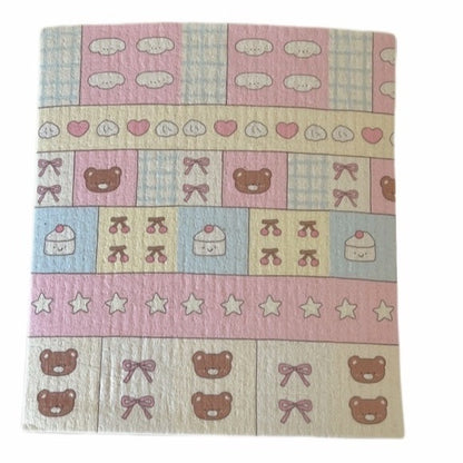 Cute Cartoon Wood Pulp Cleaning Cloth