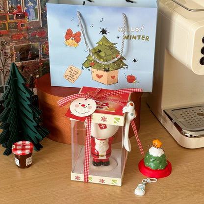 Snowman & Santa Claus Goblet with Gift Bag