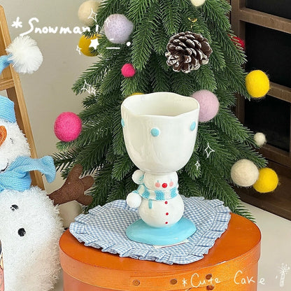 Snowman & Santa Claus Goblet with Gift Bag