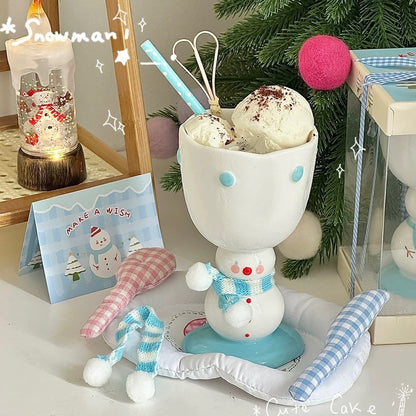 Snowman & Santa Claus Goblet with Gift Bag
