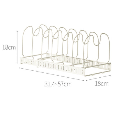 Expandable 6-Compartment Pot and Plate Organizer