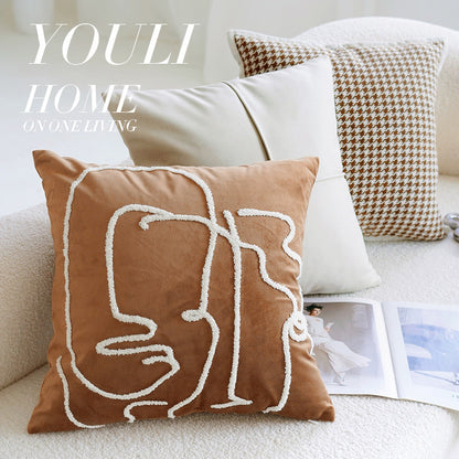 Brown Retro Pillow Cushion (Covers Only)