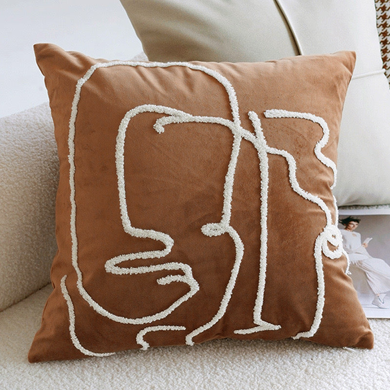 Brown Retro Pillow Cushion (Covers Only)