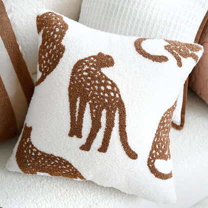 French Cream and Brown Animal Pillow Cushion (Covers Only)