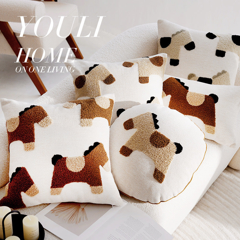 Adorable Cartoon Horse Pillow Cushion (Covers Only)