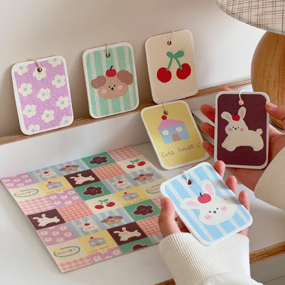 Cute Cartoon Wood Pulp Sponge Wipes