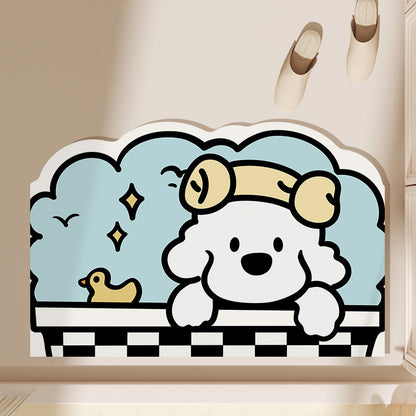 Cute Puppy Diatomaceous Earth Floor Mat