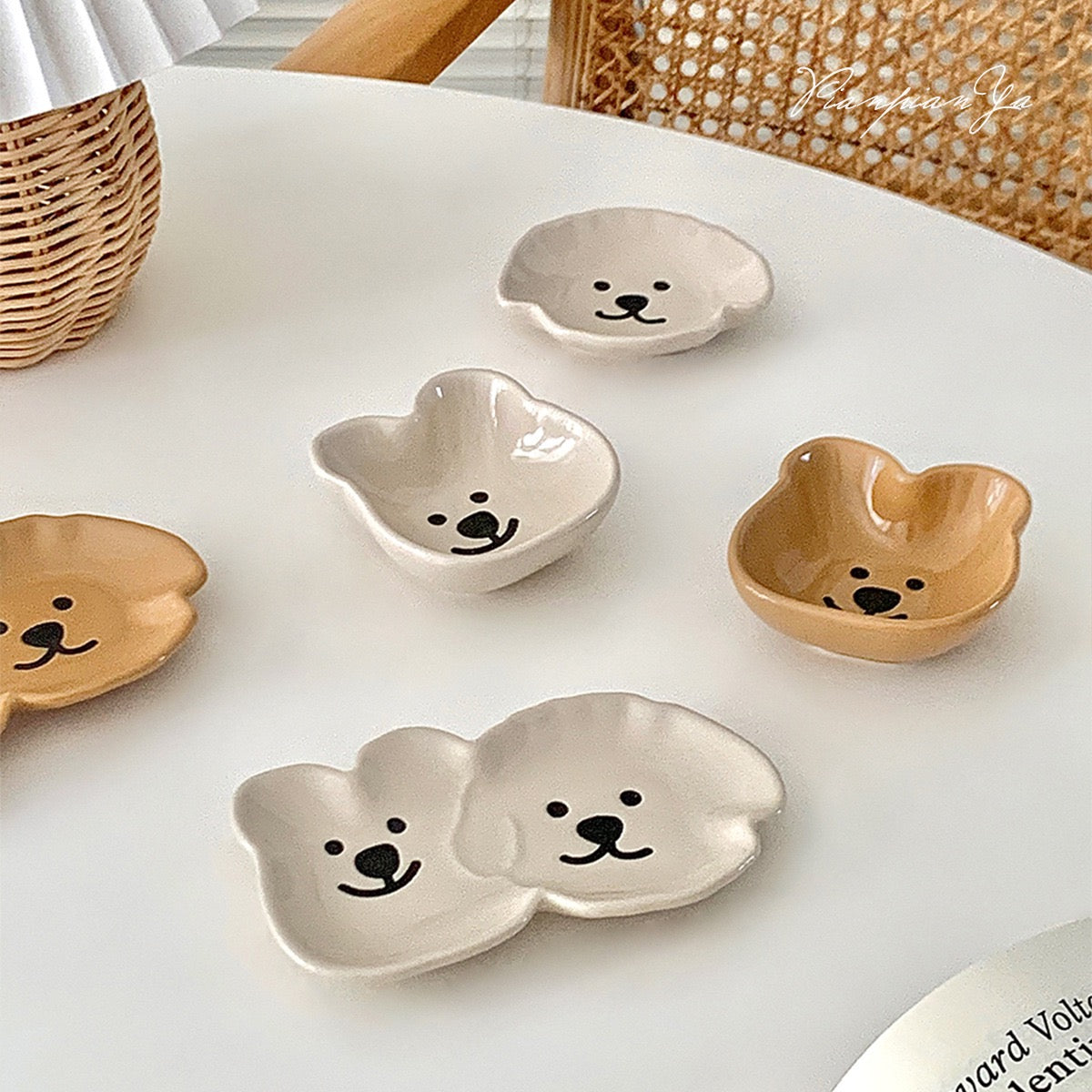 Cartoon Bear and Dog Shaped Sauce Dish