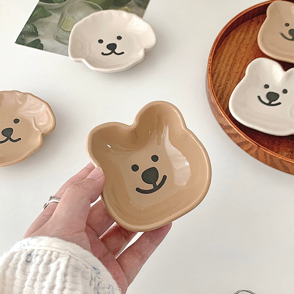 Cartoon Bear and Dog Shaped Sauce Dish