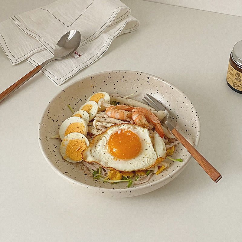 Japanese-style Ink-Splashed Ceramic Plate