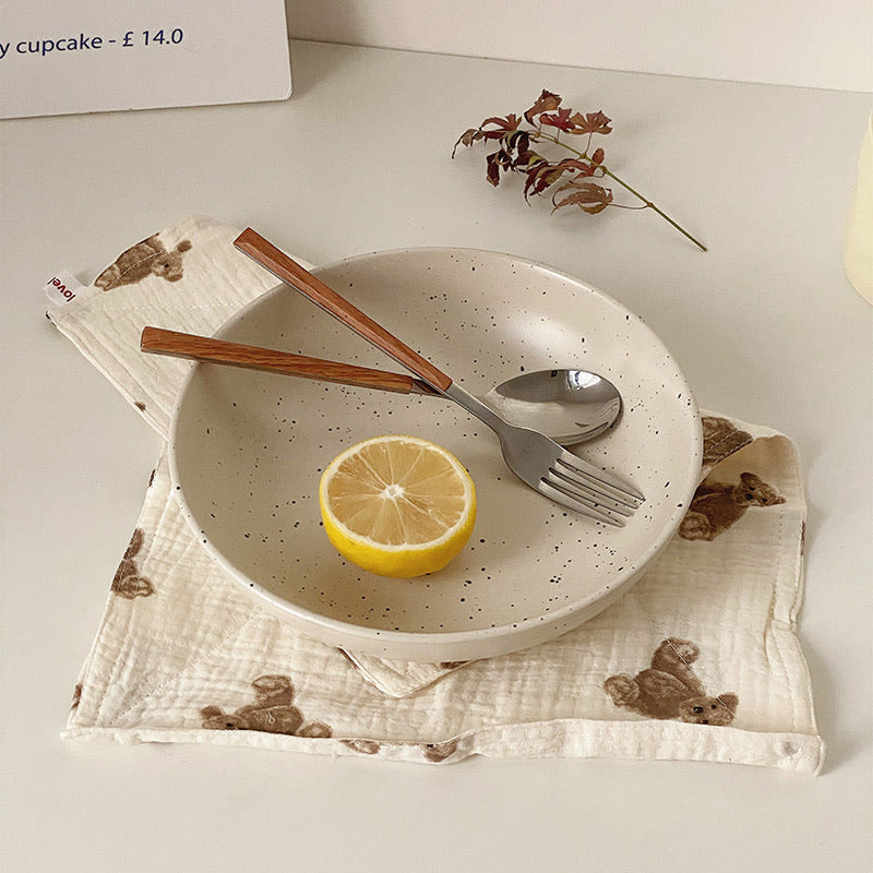 Japanese-style Ink-Splashed Ceramic Plate