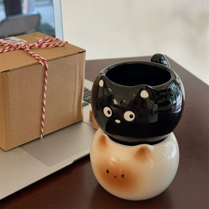 Cute Cat-Shaped Creative Ceramic Mug