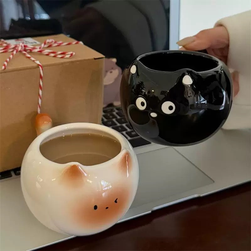 Cute Cat-Shaped Creative Ceramic Mug