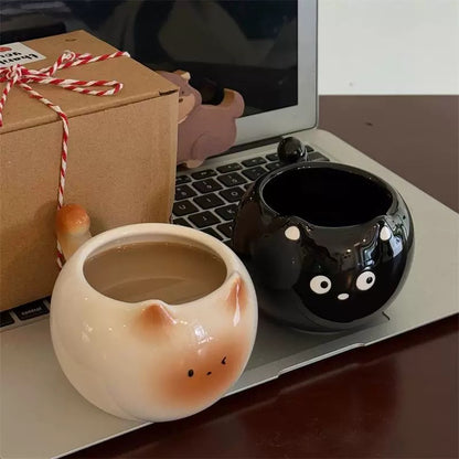 Cute Cat-Shaped Creative Ceramic Mug