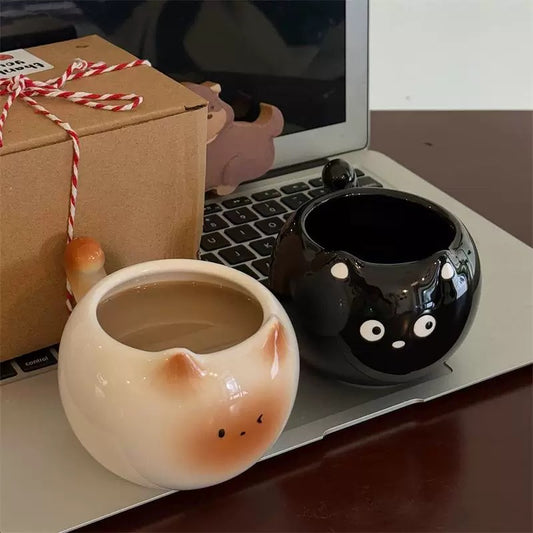 Cute Cat-Shaped Creative Ceramic Mug
