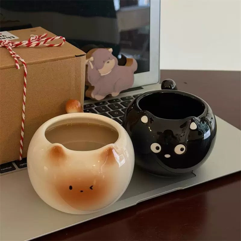Cute Cat-Shaped Creative Ceramic Mug