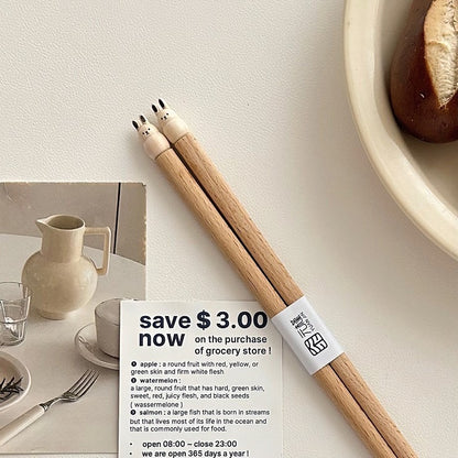 Hand-Carved Beech Wood Chopsticks (1 Pair)