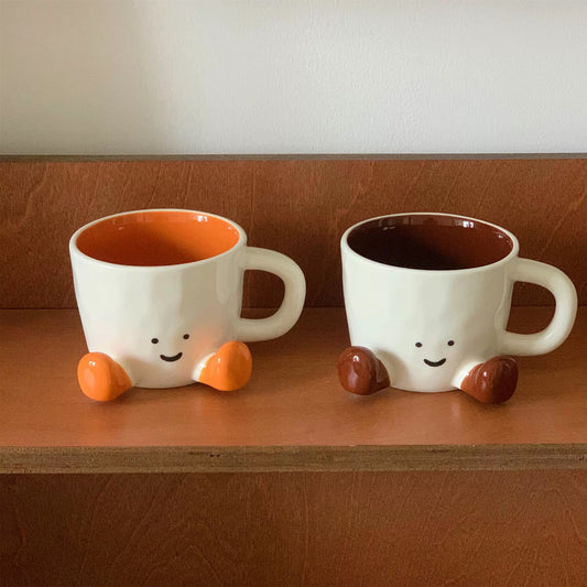 Smiley Footed Ceramic Mug