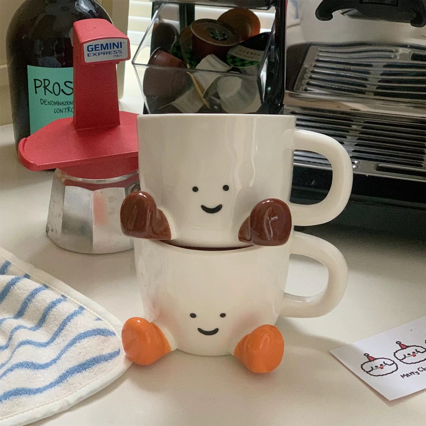 Smiley Footed Ceramic Mug