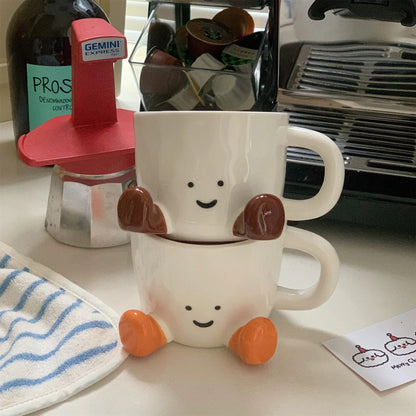 Smiley Footed Ceramic Mug