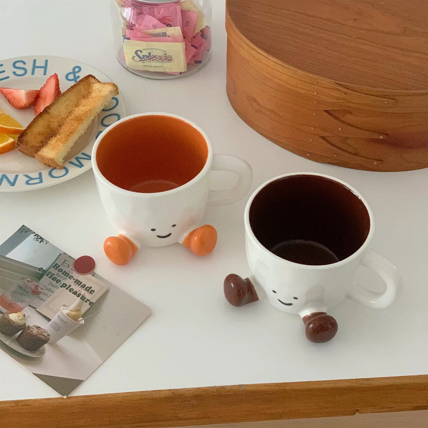 Smiley Footed Ceramic Mug