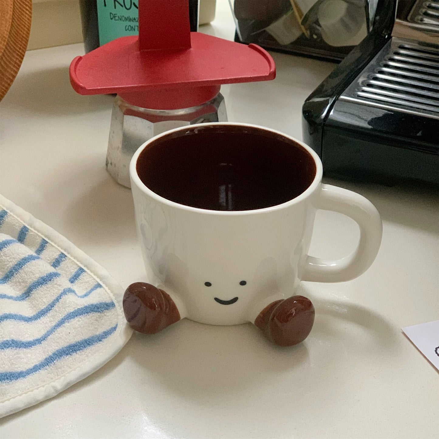 Smiley Footed Ceramic Mug