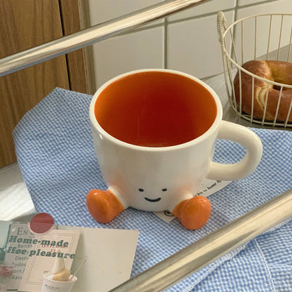 Smiley Footed Ceramic Mug