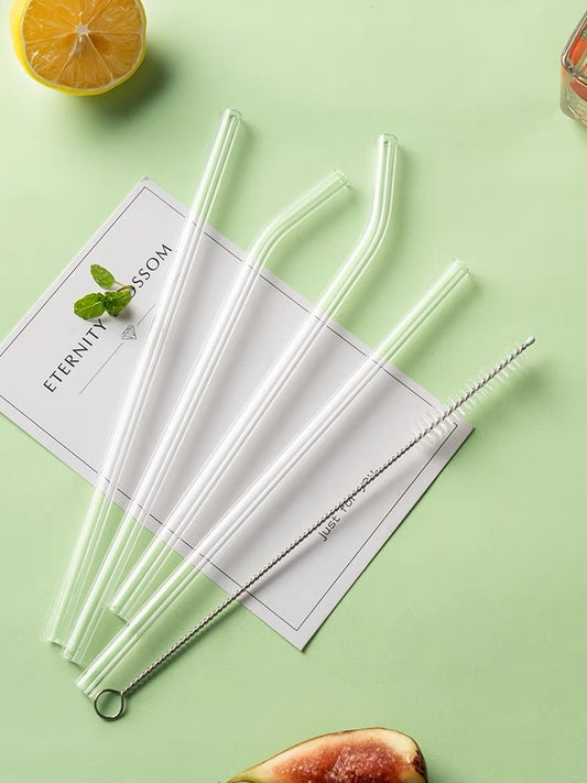 Transparent Glass Straight Straw (Single Piece)