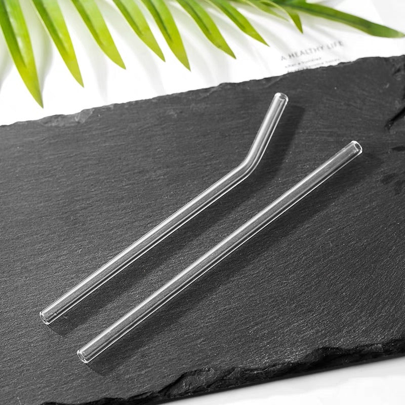 Transparent Glass Straight Straw (Single Piece)