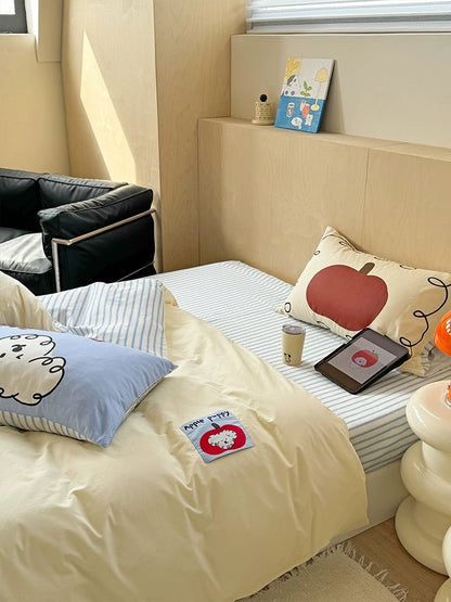 Apple Puppy Washed Cotton 4-Piece Bedding Set