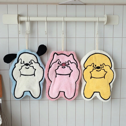 Cartoon Animal “Peace Sign” Hand Towel