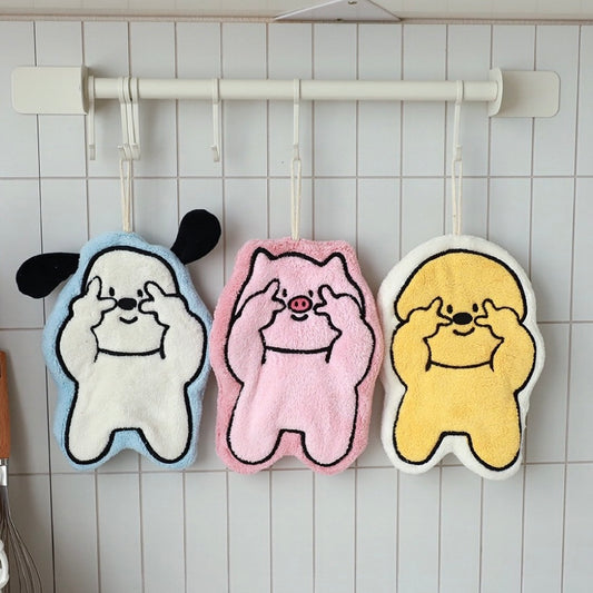 Cartoon Animal “Peace Sign” Hand Towel