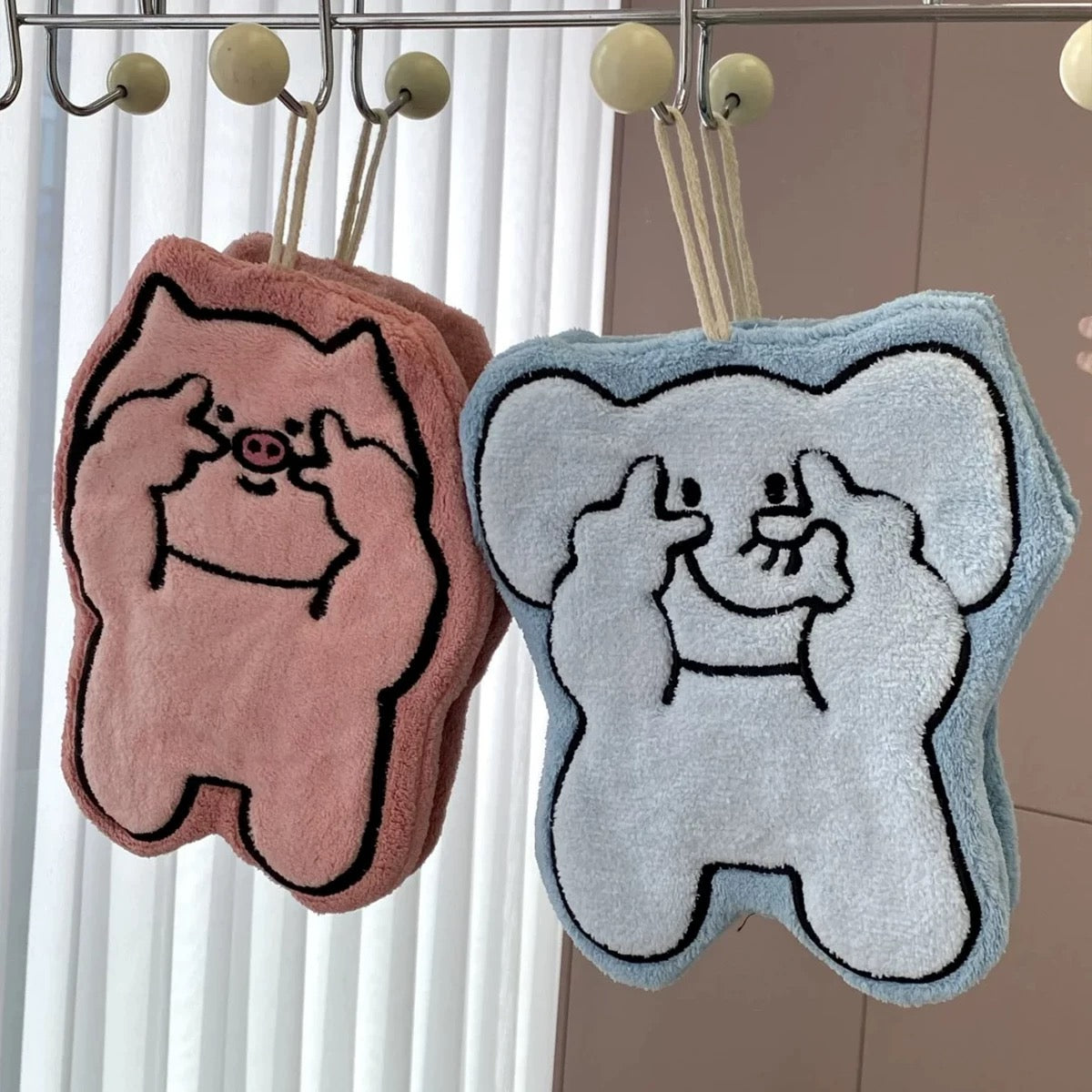 Cartoon Animal “Peace Sign” Hand Towel