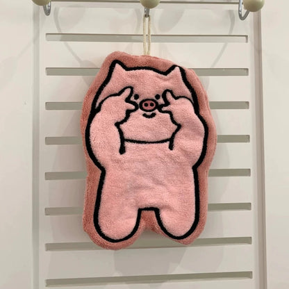 Cartoon Animal “Peace Sign” Hand Towel